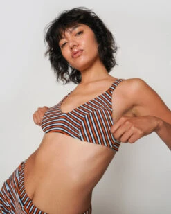 Bobby Bikini Top - Miles -The Sea Wear Store Bobby Miles Blue Red Stripe Bikini Top Swim Suit 2