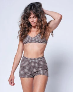 Bobby Shorts - Mustang -The Sea Wear Store Bobby Mustang Brown Plaid Bikini Shorts Swim Suit 2