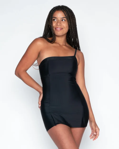 Bolinas One Piece - Black -The Sea Wear Store Bolinas Black One Piece Dress Swim Suit Built In Shorts Adjustable Straps 3