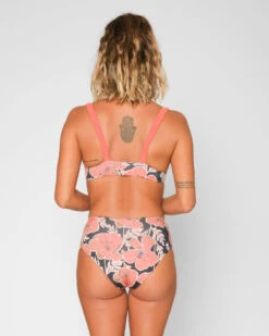 Brasilia Reversible Bikini Top - Mabel -The Sea Wear Store Brasilia Mabel Multicolor Peach Floral Pattern Reversible Bikini Swim Suit Sun Protection 12