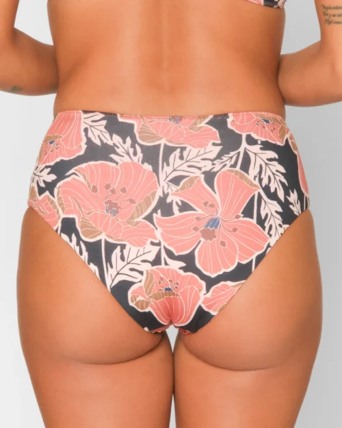 Brasilia Reversible Bikini Bottom - Mabel -The Sea Wear Store Brasilia Mabel Multicolor Peach Floral Pattern Reversible Bikini Swim Suit Sun Protection 9