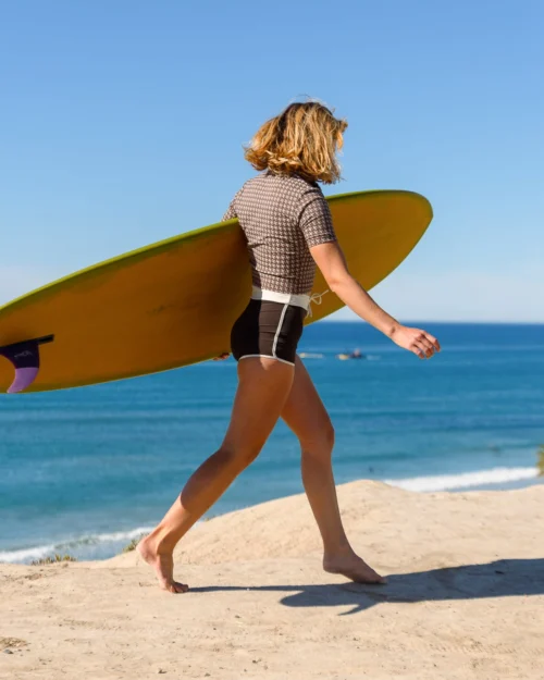 Bridgette Top - Mustang 13 Bridgette Top - Mustang -The Sea Wear Store Bridgette Mustang Brown Plaid Top Polo Collar Rashguard 5