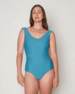 Frida One Piece - Maui -The Sea Wear Store Frida Maui Blue Swim Suit One Piece V Neck 3