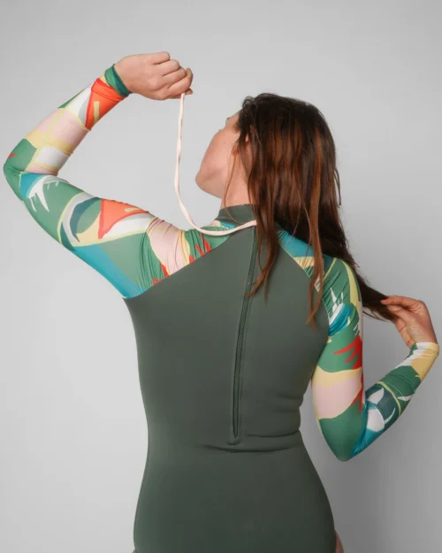 Gaviotas Surf Suit - Brisa (RC-Skin) 14 Gaviotas Surf Suit - Brisa (RC-Skin) -The Sea Wear Store Gaviotas Brisa Green Multifloral Floral Pattern Long Sleeve Surf Suit UV Protection Swim Suit 6