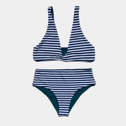 Brasilia Reversible Bikini Bottom - Navy Stripe -The Sea Wear Store SEEA AO21 Brasilia Stripe 01