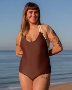 Camryn Reversible One Piece - Black / Walnut -The Sea Wear Store SEEA Camryn OnePiece BlackWalnut 4X5 1