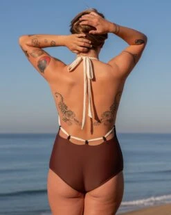 Camryn Reversible One Piece - Black / Walnut -The Sea Wear Store SEEA Camryn OnePiece BlackWalnut 4X5 2