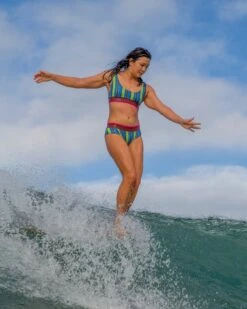 Naya Bikini Top - Aqua Stripe