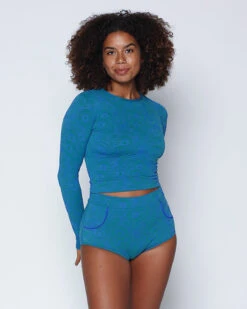 Palomar Crop Top Rashguard - Alga -The Sea Wear Store SEEA Palomar CropTopRashguard Alga 4X5 5