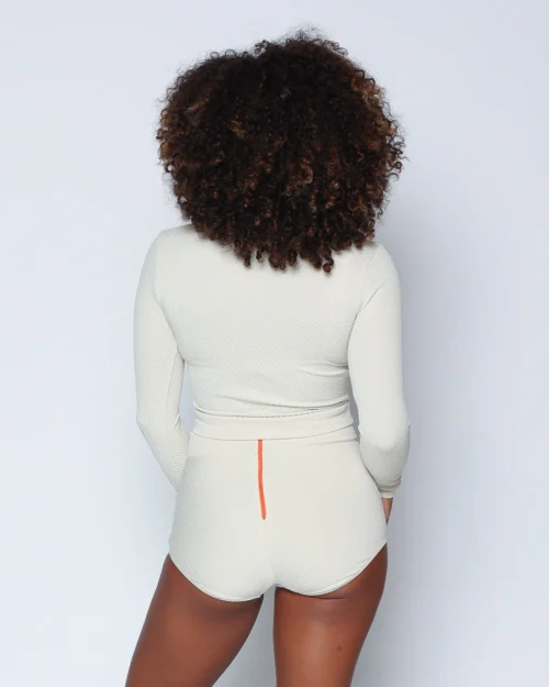 Palomar Crop Rashguard - Pebble -The Sea Wear Store SEEA Palomar CropTopRashguard Pebble 4X5 10