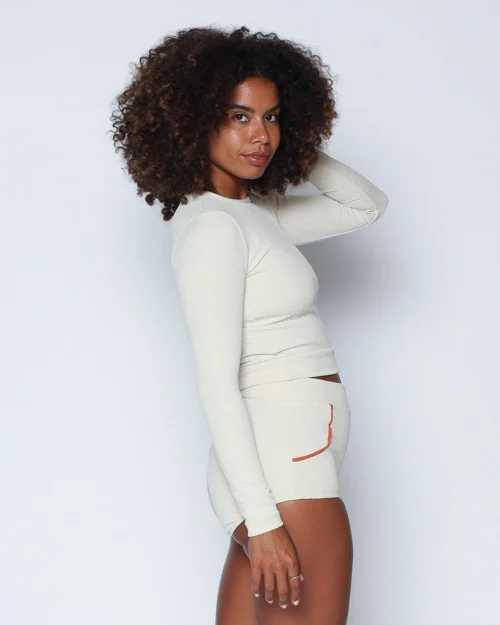 Palomar Crop Rashguard - Pebble -The Sea Wear Store SEEA Palomar CropTopRashguard Pebble 4X5 9