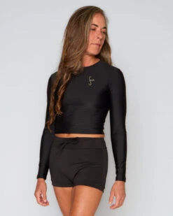 Palomar Crop Top Rashguard - Black -The Sea Wear Store SEEA Palomar Rashguard Black 4X5 11