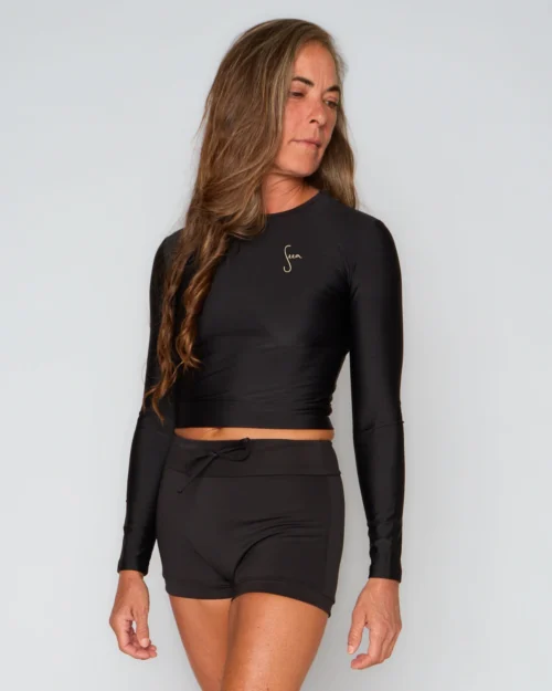 Palomar Crop Top Rashguard - Black 17 Palomar Crop Top Rashguard - Black -The Sea Wear Store SEEA Palomar Rashguard Black 4X5 11