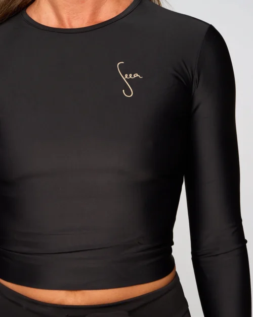Palomar Crop Top Rashguard - Black 25 Palomar Crop Top Rashguard - Black -The Sea Wear Store SEEA Palomar Rashguard Black 4X5 12