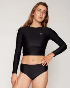 Palomar Crop Top Rashguard - Black -The Sea Wear Store SEEA Palomar Rashguard Black 4X5 2