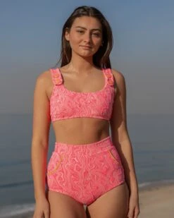 Georgia High Waist Bikini Bottom - Pink Glow -The Sea Wear Store SU25 Georgia TopBottom PinkGlow VP 2 e9430c03 5d11 453b a1e4 e3fa74ff47c4